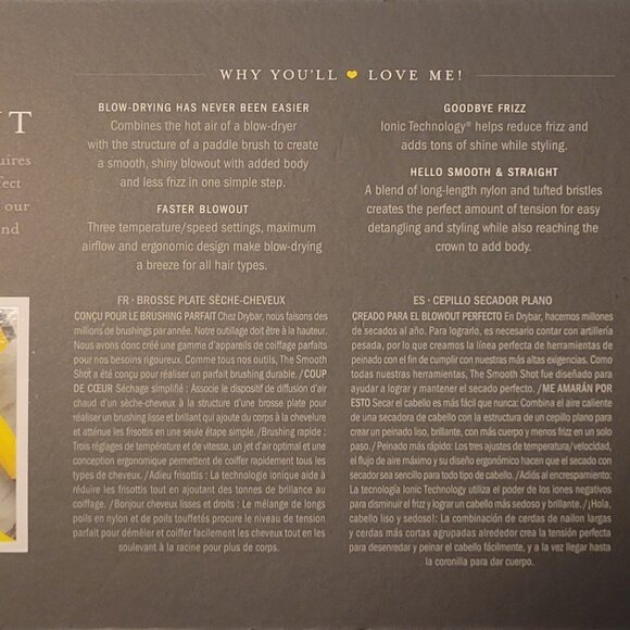 drybar the smooth shot paddle brush blow-dryer - open box - Picture 4 of 5